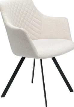 Krzesło obrotowe z podłokietnikami Coco 53x84 cm kremowe