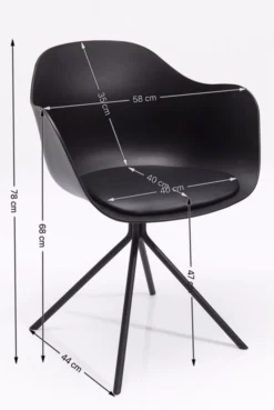 Krzesło obrotowe z podłokietnikami Bel Air 58x78 cm czarne ekoskóra