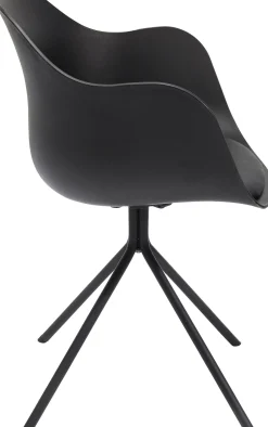 Krzesło obrotowe z podłokietnikami Bel Air 58x78 cm czarne ekoskóra