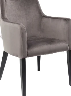 Krzesło z podłokietnikami Mode Velvet 60x87 cm szare
