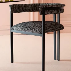 Krzesło z podłokietnikami Paris S&P 58x71 cm czarno-białe