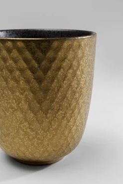 Kubek bez ucha z porcelany czarno-złoty 200 ml