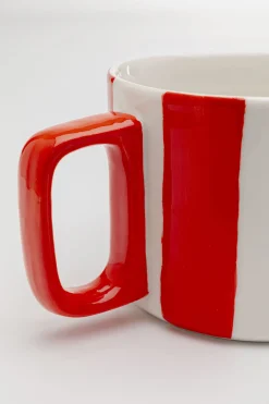 Kubek Cocina Stripes czerwony