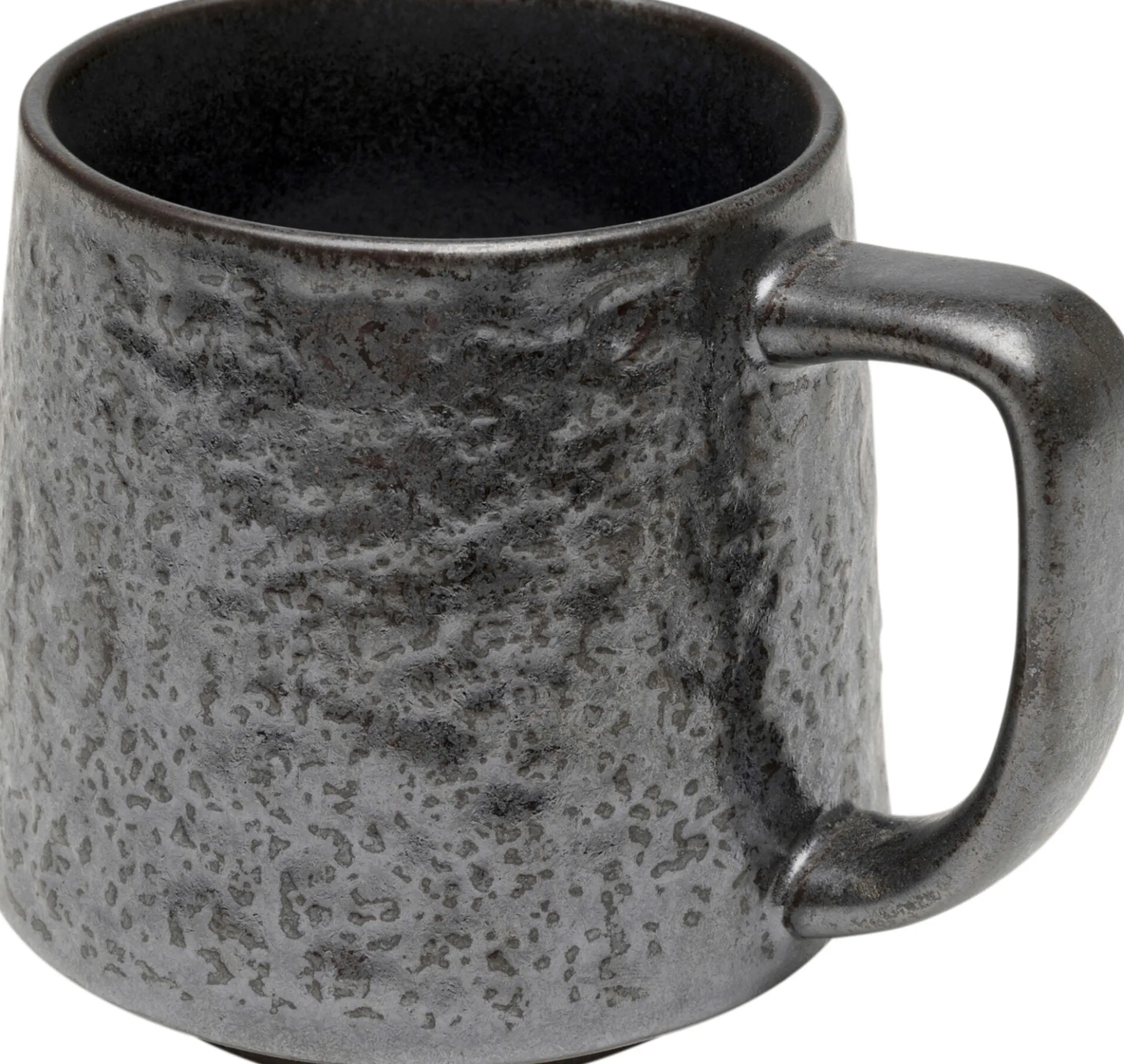 Kubek z uchem czarny kamionkowy 380 ml