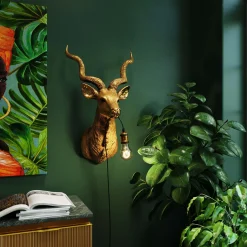 Lampa ścienna Animal Goat 45x74 cm złota
