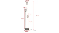 Lampa podłogowa Al Capone Tre czarna 175cm