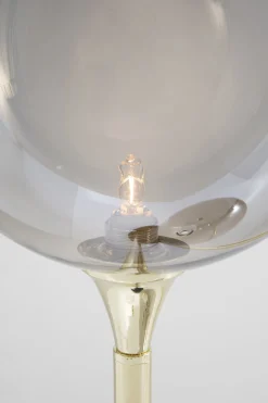 Lampa podłogowa Al Capone Tre 37x176 cm złota klosze przydymione
