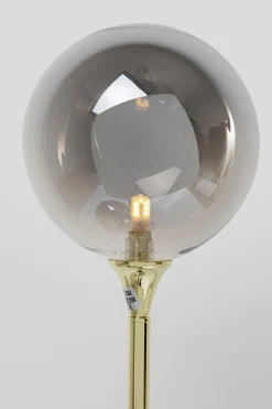 Lampa podłogowa Al Capone Tre 37x176 cm złota klosze przydymione