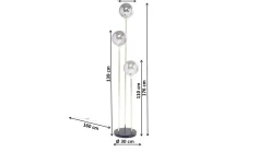 Lampa podłogowa Al Capone Tre 37x176 cm złota klosze przydymione