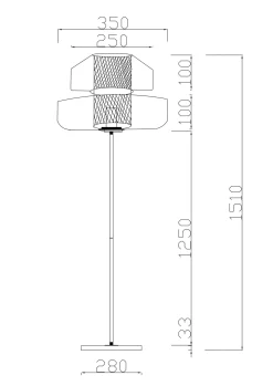 Lampa podłogowa Arcadia bursztynowa 155cm