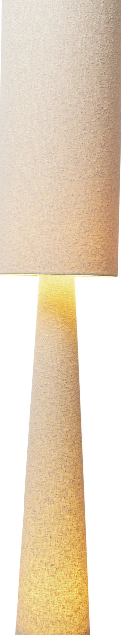 Lampa podłogowa beżowa lniana boucle 190 cm