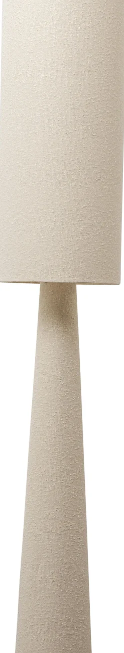 Lampa podłogowa beżowa lniana boucle 190 cm