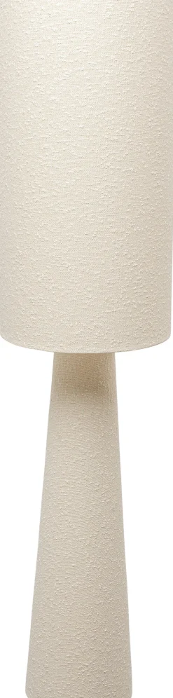 Lampa podłogowa beżowa lniana boucle 130 cm