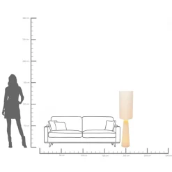 Lampa podłogowa beżowa lniana boucle 130 cm