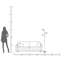 Lampa podłogowa Calotta 40x151 cm srebrna