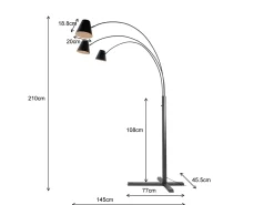 Lampa podłogowa Cappellino czarna matowa