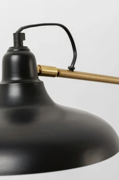 Lampa podłogowa czarno-złota stalowa 130 cm