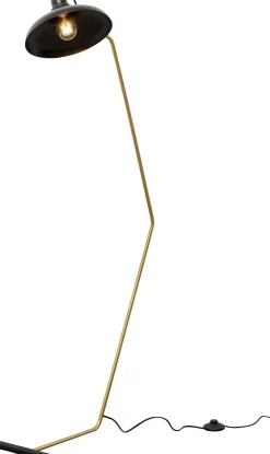 Lampa podłogowa czarno-złota stalowa 130 cm