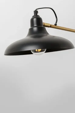 Lampa podłogowa czarno-złota stalowa 130 cm