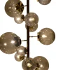 Lampa podłogowa duża złota klosze szklane kule przydymione 160 cm