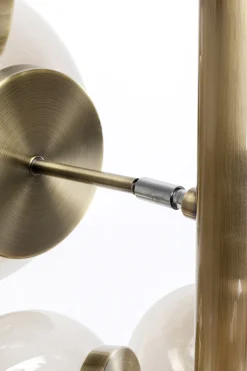 Lampa podłogowa duża złota klosze szklane kule przydymione 160 cm