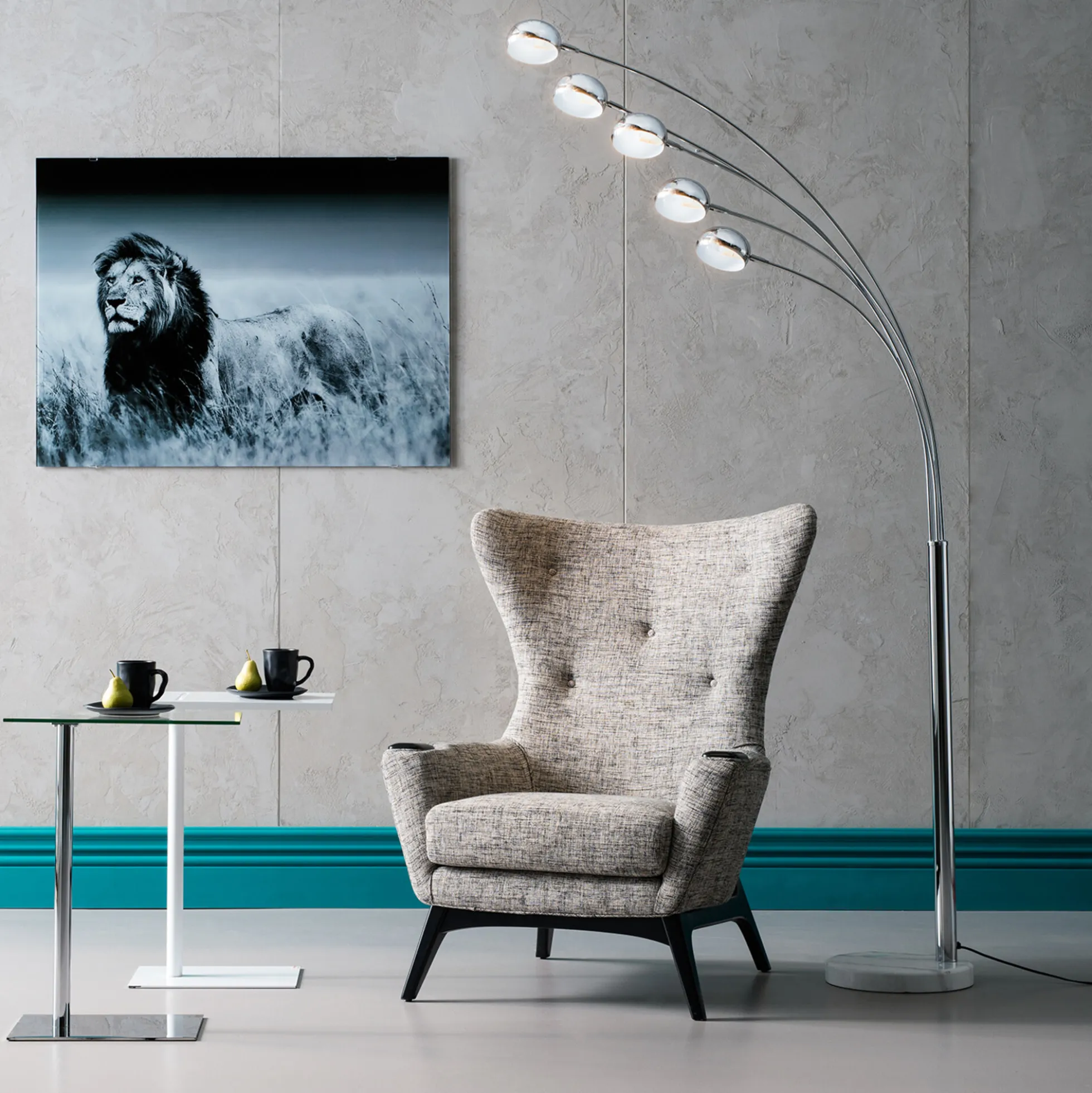Lampa podłogowa Five Fingers 100x220 cm chromowa