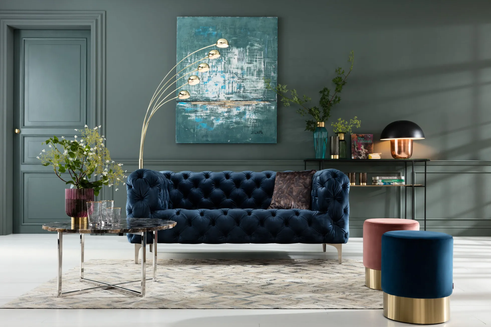 Lampa podłogowa Five Fingers 100x220 cm mosiężna