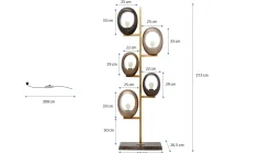 Lampa podłogowa Five Loops 57x173 cm