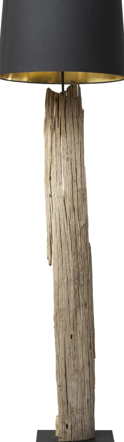 Lampa podłogowa Nature Straight 52x171 cm czarno-drewniana