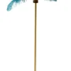 Lampa podłogowa palma zielona strusie pióra 165 cm podstawa złota