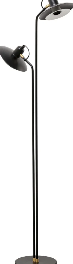 Lampa podłogowa podwójna czarna stalowa 149 cm