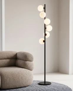 Lampa podłogowa Scala Balls Milky Black 160cm