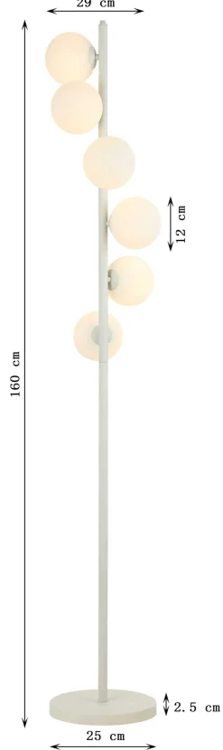 Lampa podłogowa Scala Balls Milky Black 160cm