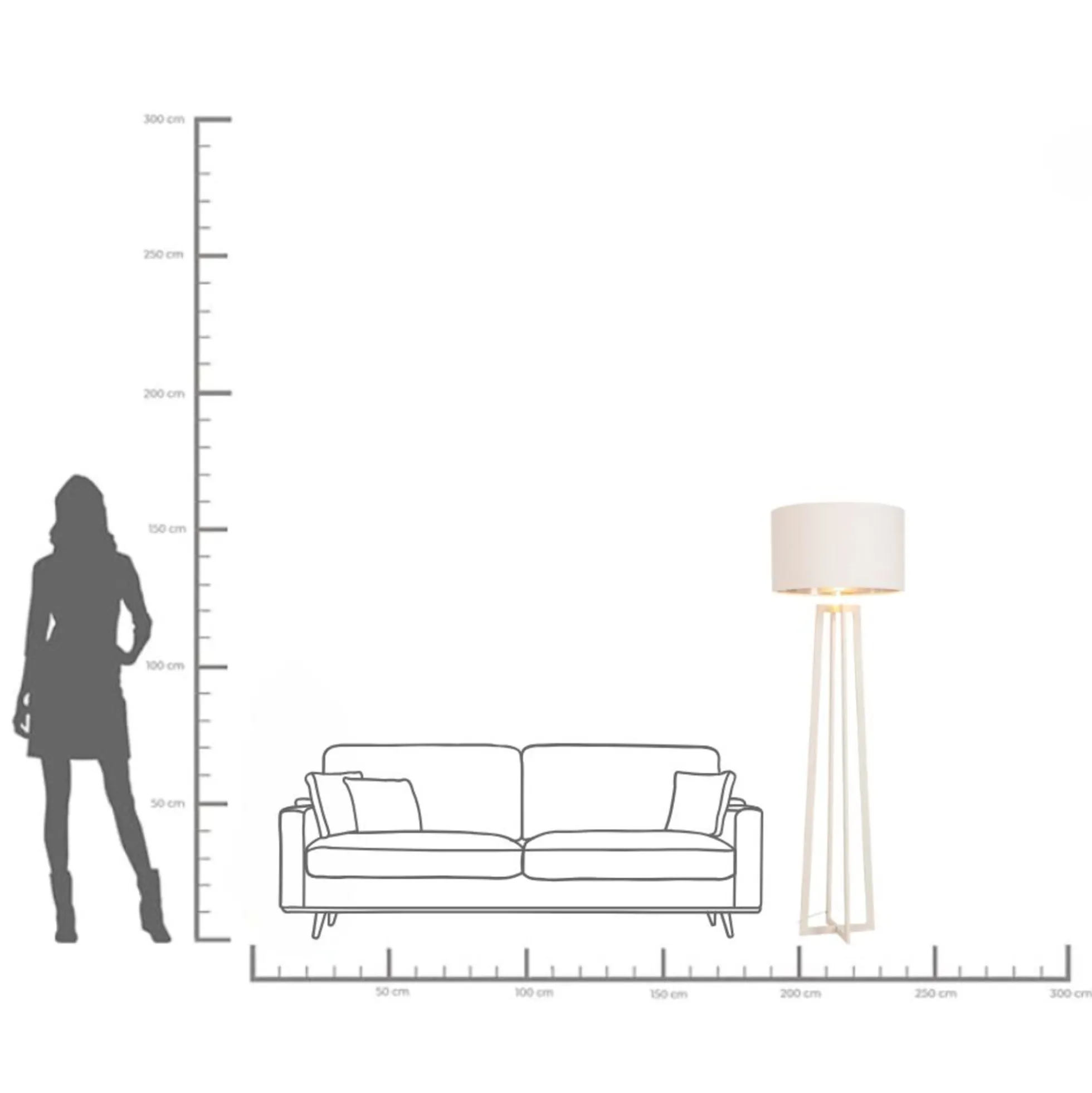 Lampa podłogowa Timon greige 160cm