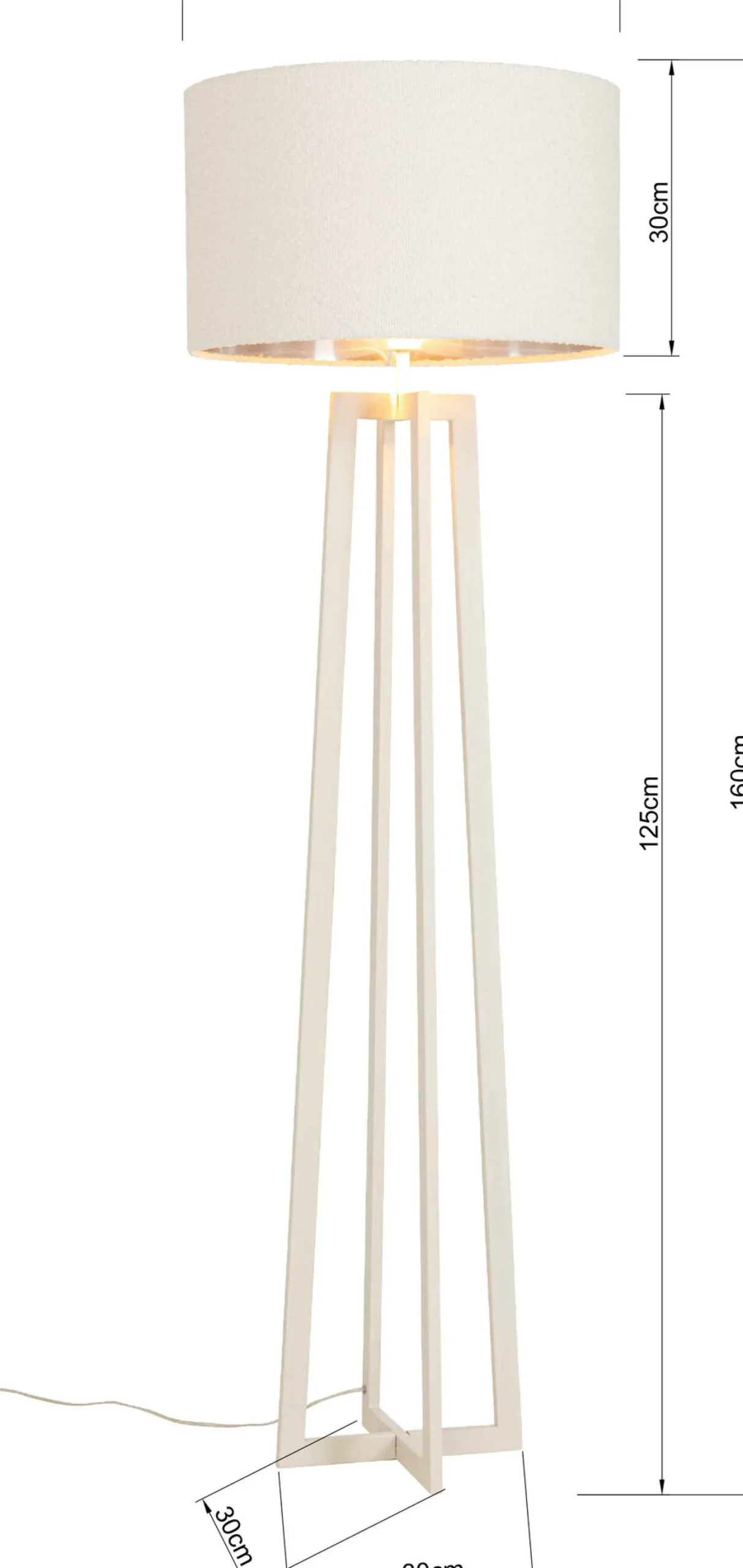 Lampa podłogowa Timon greige 160cm