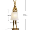 Lampa podłogowa złoty królik z białym abażurem 150 cm