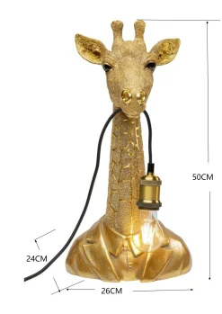 Lampa stołowa Animal Giraffe 24x50 cm złota