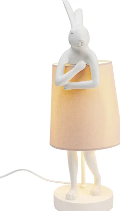 Lampa stołowa Animal Rabbit 17x50 cm biała - klosz różowy