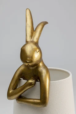 Lampa stołowa Animal Rabbit 17x50 cm złota - klosz biały
