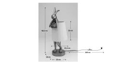 Lampa stołowa Animal Rabbit 23x68 cm złota - klosz czarny