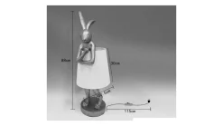 Lampa stołowa Animal Rabbit 31x88 cm złota