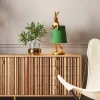 Lampa stołowa Animal Rabbit 23x68 cm złota - klosz zielony