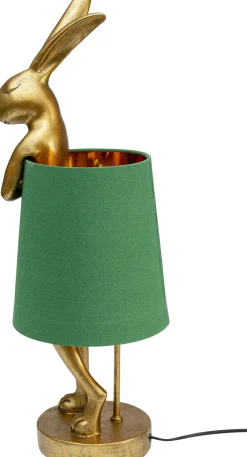 Lampa stołowa Animal Rabbit 23x68 cm złota - klosz zielony