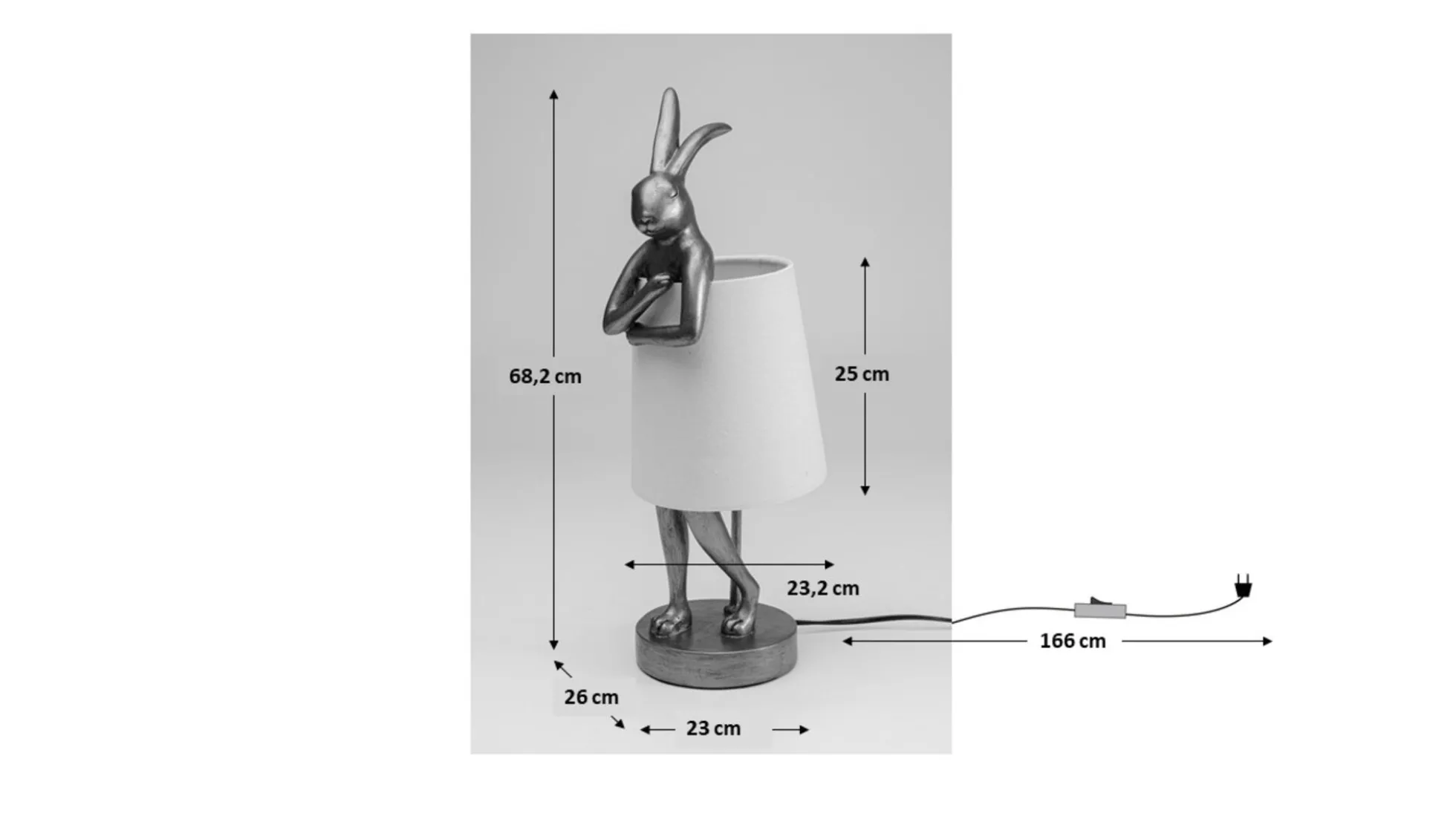 Lampa stołowa Animal Rabbit 27x68 cm biała