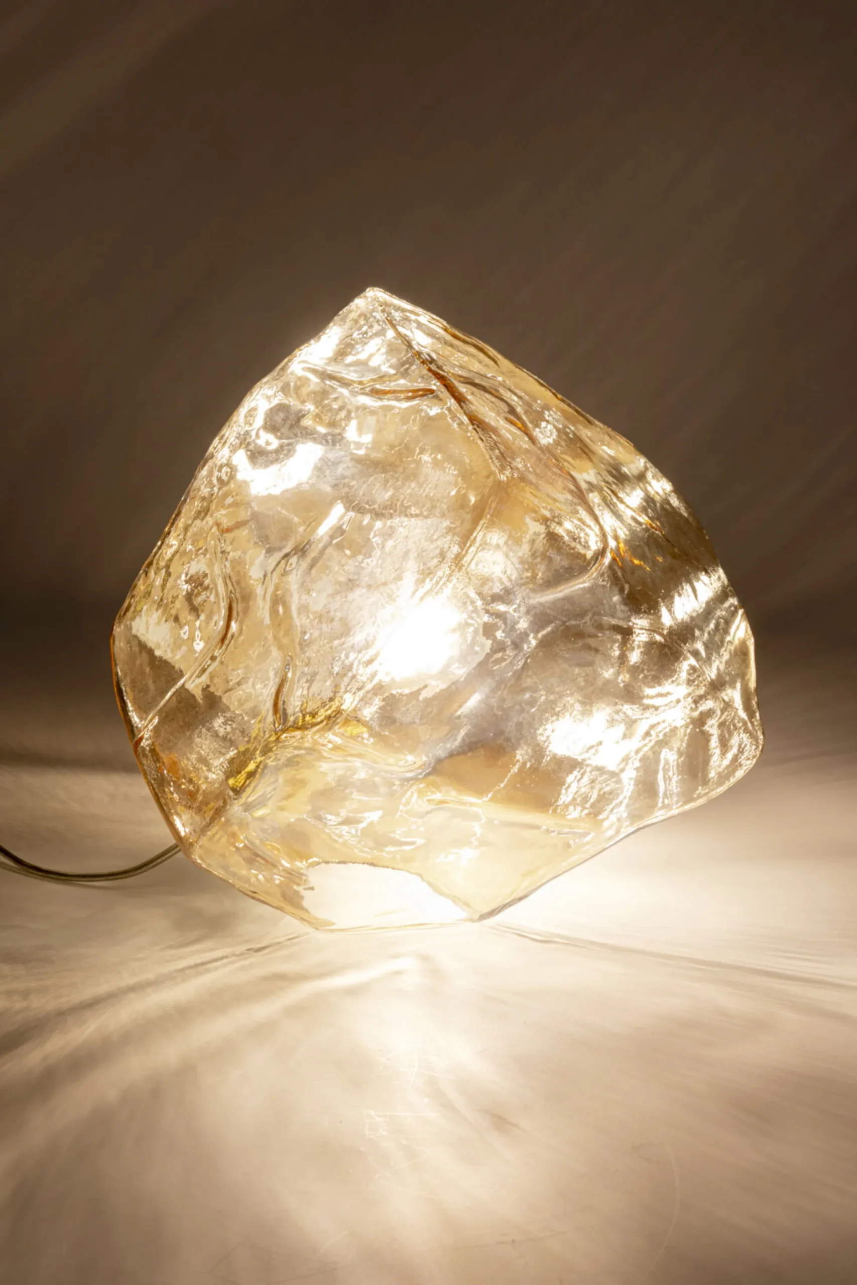 Lampa stołowa Aura bursztynowa Ø30cm