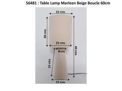 Lampa stołowa beżowa boucle 60 cm