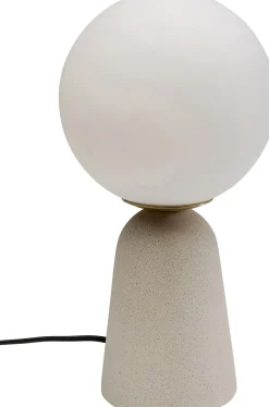 Lampa stołowa beżowa klosz szklana kula Ø16x31 cm