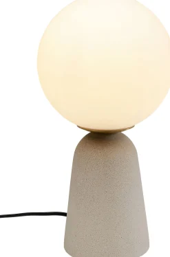 Lampa stołowa beżowa klosz szklana kula Ø16x31 cm