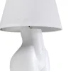 Lampa stołowa biała z abażurem motyw ludzkiego ciała Ø30x48 cm