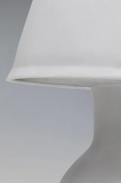 Lampa stołowa biała z abażurem motyw ludzkiego ciała Ø30x48 cm